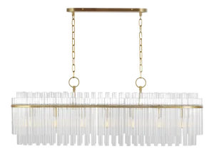 Chapman & Myers by Visual Comfort Studio Beckett Linear Chandelier, Brass