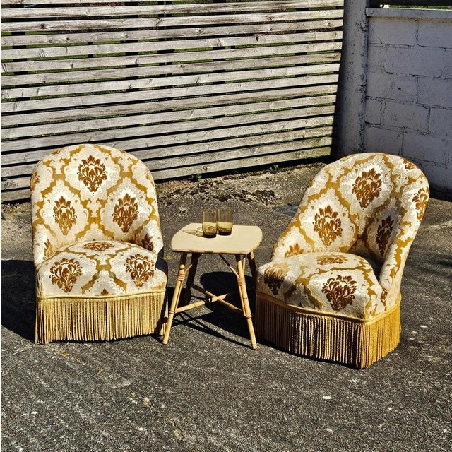 Vintage French Crapaud Chairs, 1950s, Set of 2 For Sale - Image 15 of 16