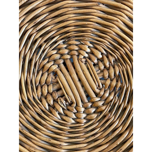 Mid-Century Modern 1980s Bamboo and Rattan Side Table For Sale - Image 3 of 9