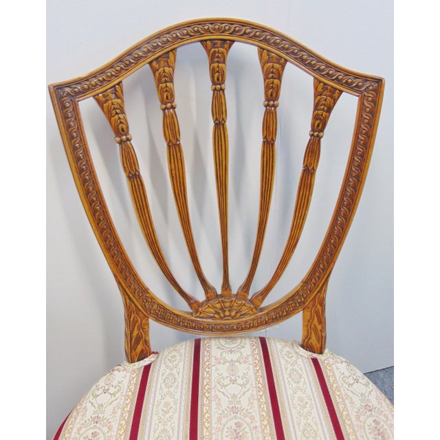 Sheraton Carved Mahogany Sheildback Chairs - a Pair For Sale - Image 4 of 9