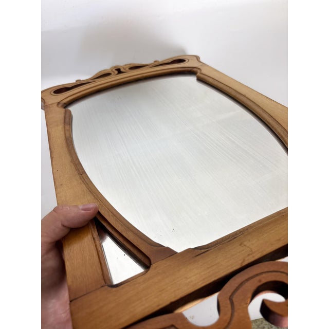 Vintage Beige Wooden Table Mirror, France, 1920s For Sale - Image 9 of 18