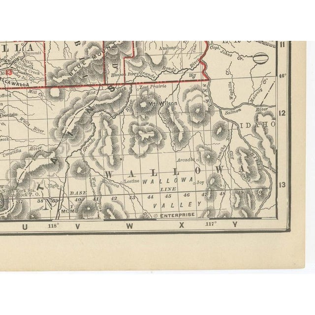 Antique Map of Washington State, The Evergreen State from Rand McNally, 1899 For Sale - Image 9 of 12