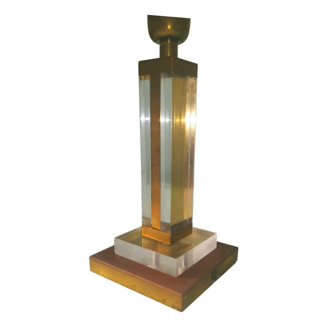 Original 70s table lamp, "Samantha" model, Corinne Halna production Made of polycarbonate and brass, measure 48 cm of...