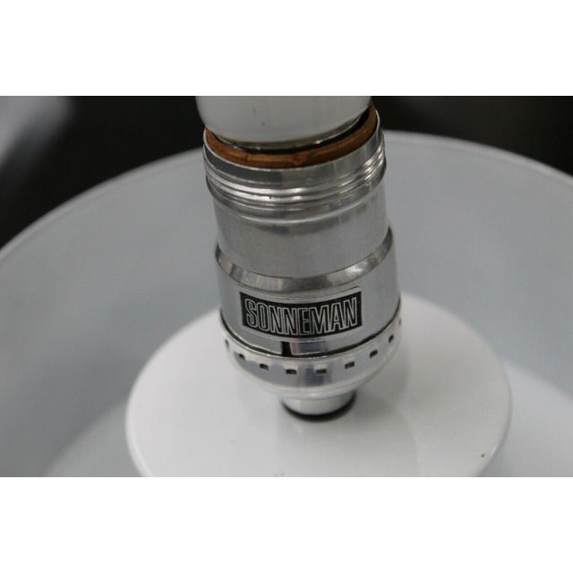 1960s Mid Century Modern Robert Sonneman Chrome & Glass Table Lamp For Sale - Image 9 of 10