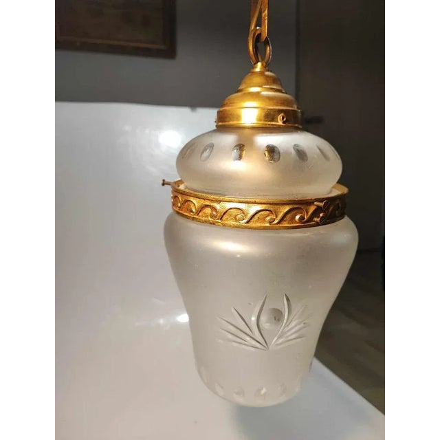 Art Nouveau Brass Chandelier, 1890s For Sale - Image 4 of 9