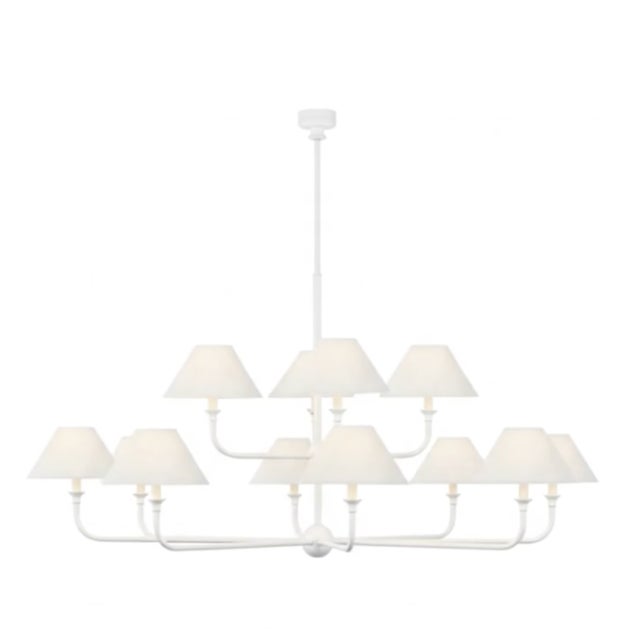 Make a dramatic impression with the Piaf Oversized Two-Tier Chandelier, a striking blend of architectural refinement and...