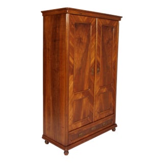Louis Philippe Walnut Bookshelf Cabinet, Italy, 1850s For Sale