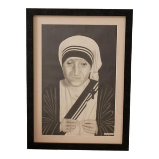 Mid 20th Century Mother Teresa in Pencil For Sale