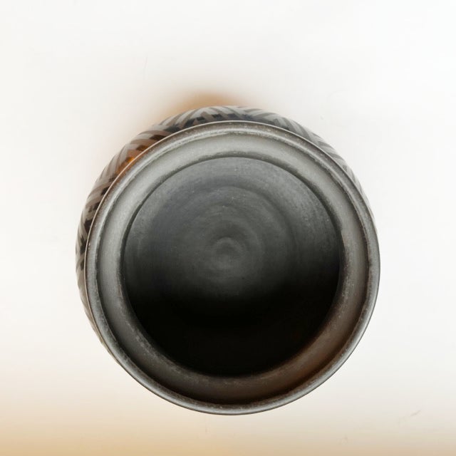 Ceramic Vintage Hungarian Black Pottery Base and Lid, Signed Kovats Lajos For Sale - Image 7 of 11