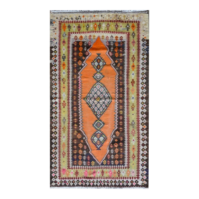 Early 20th Century Saveh Kilim Rug For Sale