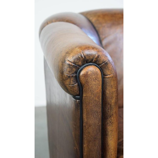 Vintage Sheep Leather Club Chair For Sale - Image 11 of 13