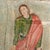 Original oil painting executed on wood planks depicting St. John the Evangelist, likely once part of a larger Calvary...