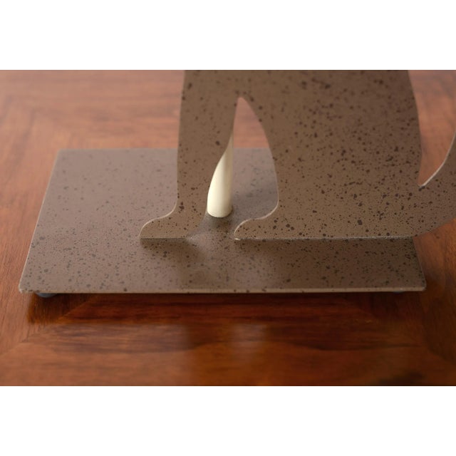 1980s Postmodern Memphis Style Metal Howling Wolf Table Lamp For Sale - Image 11 of 12