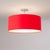 Mid-Century Modern Crimson Red Linen Drum Semi Flush Mount Red Fabric Shade Satin Nickel Mid Century Dining Room Ceiling Light For Sale - Image 3 of 4