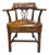 Traditional Genuine Leather Library Armchair With Nailhead Trim & Walnut Finish For Sale