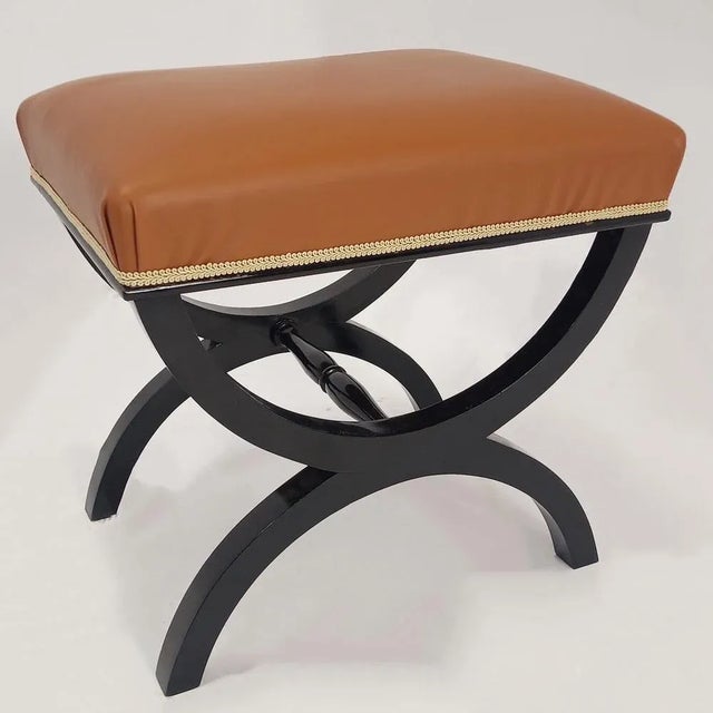Black Art Deco Stool in Black, 1930s For Sale - Image 8 of 8