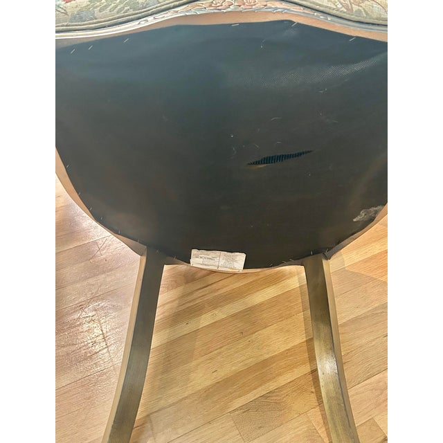 Late 20th Century Italian Louis XV Style Armchair With Carved Wood Polychrome Finish and Custom Upholstery For Sale - Image 15 of 15