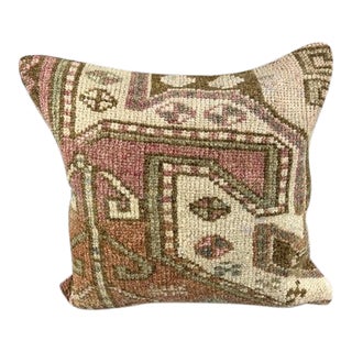20 x 20 Rug Pillow Ethereal Melody Turkish Pillow Cushion Cover For Sale
