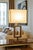 Italian Orion Table Lamp in Solid Cast Burnished Brass with Fabric Shade For Sale - Image 4 of 5