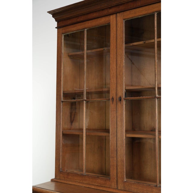 Antique 19th Century Oak Buffet Bookcase with Glass For Sale - Image 6 of 15
