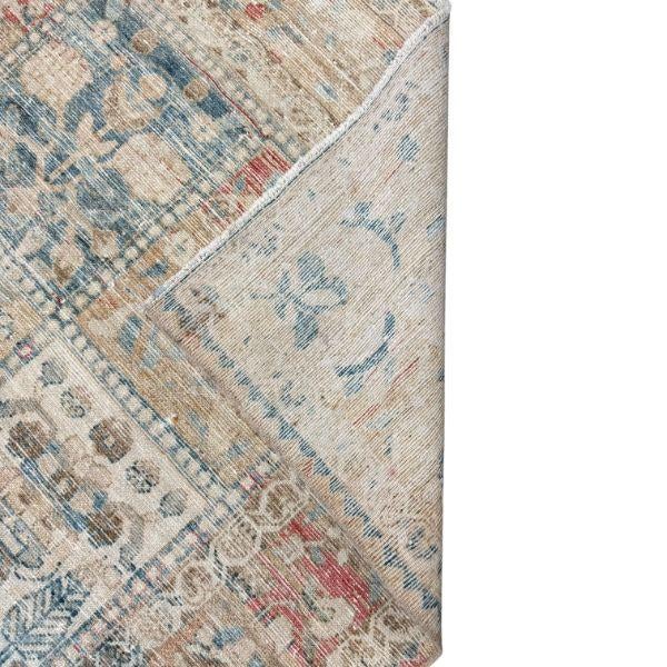 Antique Botanical Rug | Blue and Red Floral Motifs | 4x7 For Sale - Image 4 of 5