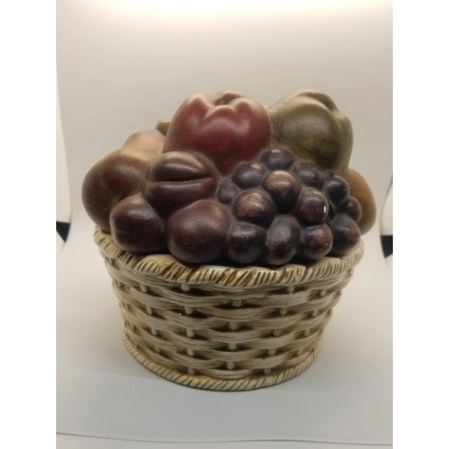 American 1969 Vintage Handcrafted Bacchanal Ceramic Basket For Sale - Image 3 of 8