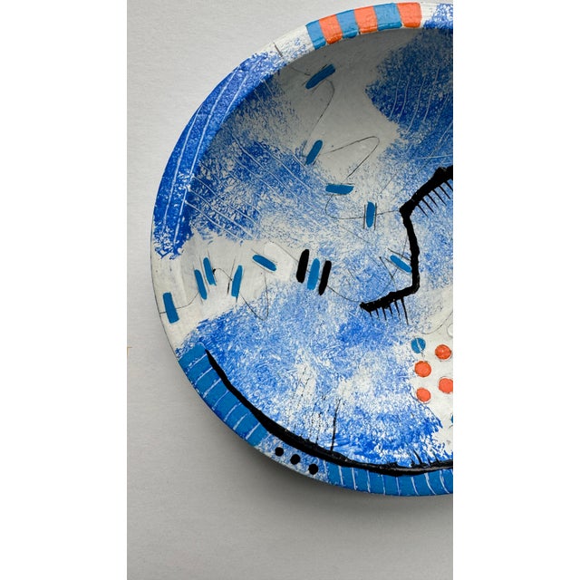 Wood Blue Wood Bowl For Sale - Image 7 of 12