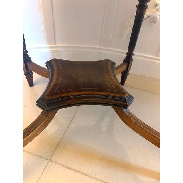 Brown Antique Victorian Octagonal Rosewood Marquetry Centre Table, 1880s For Sale - Image 8 of 12