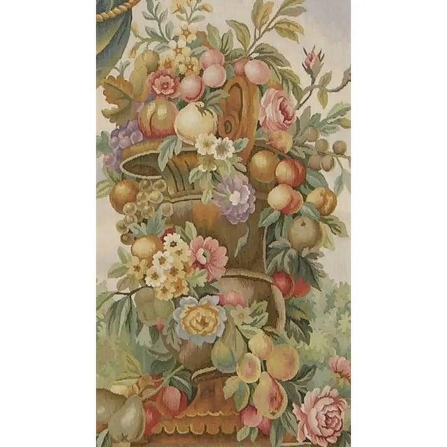 Tan Vintage Tapestry Depicting a Royal Vase For Sale - Image 8 of 9
