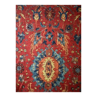 Schumacher Fabric Jahanara Carpet, Turkish Red - Schumacher Fabric 1 1/2 Yards For Sale