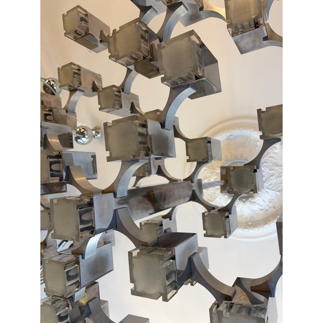 Large Mid-Century Italian Cubic Chandelier by Gaetano Sciolari, 1970 For Sale - Image 14 of 17