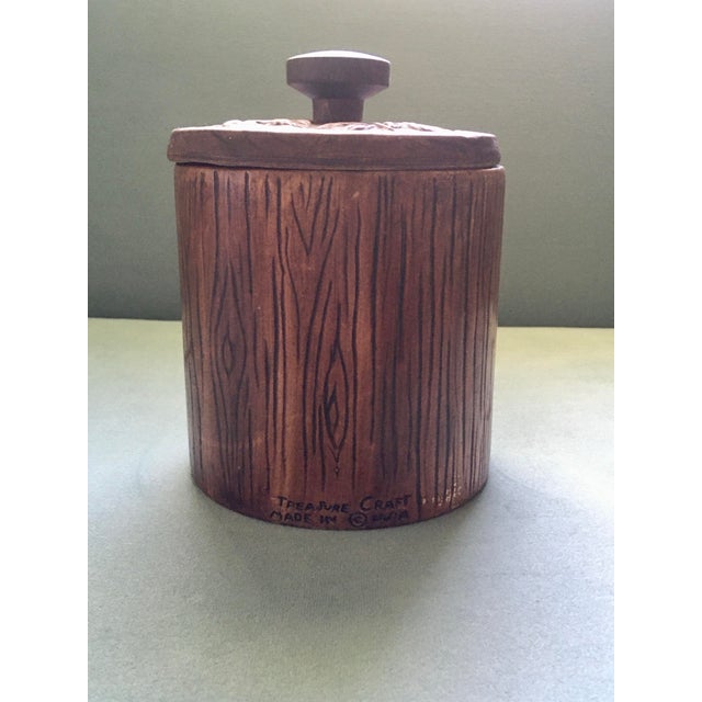 Ceramic Mid 20th Century Treasure-Craft Faux Wood Daisy Coffee and Tea Canisters- Set of 2 For Sale - Image 7 of 8