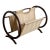 Beige Rattan Magazine Rack With Canvas Holder Mid-Century Modern 1970s For Sale