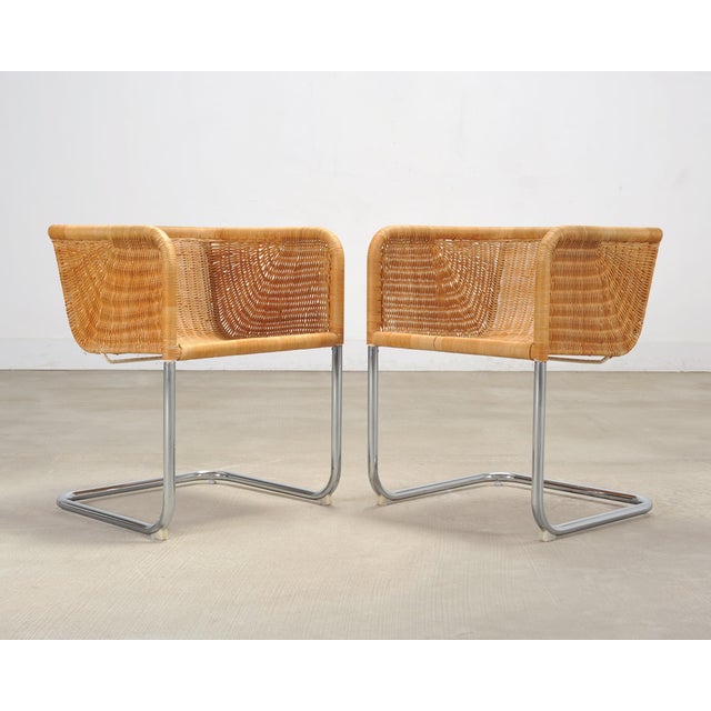 Mid 20th Century Set of Nine Harvey Probber D43 Rattan Wicker Cantilever Chairs For Sale - Image 5 of 18