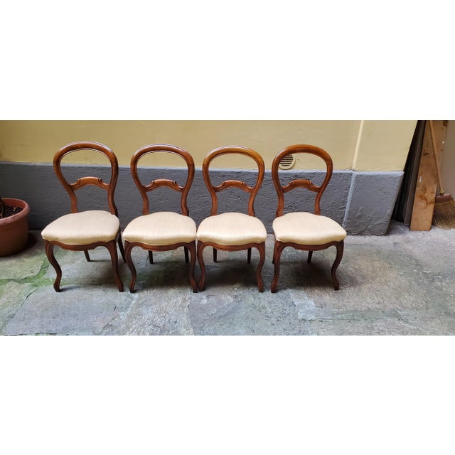 Brown Louis Philippe Chairs, Set of 4 For Sale - Image 8 of 8