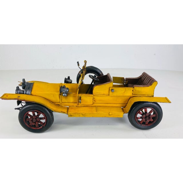 Paint Mid Century Vintage Handmade Antique Automobile Model. For Sale - Image 7 of 10