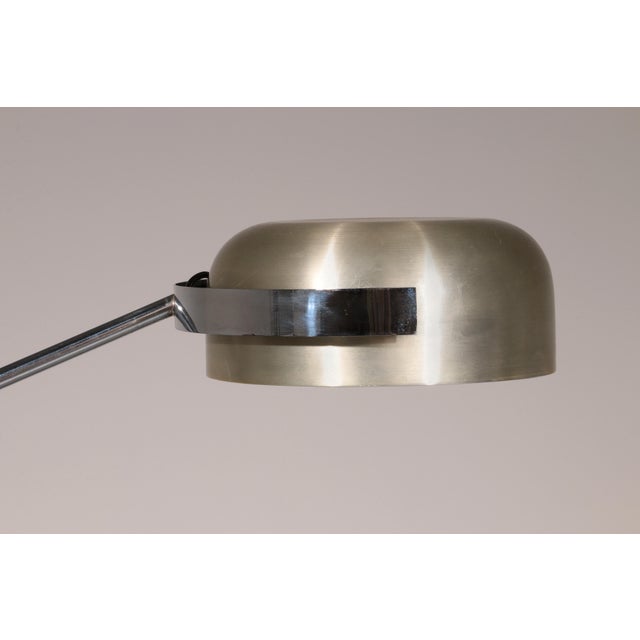 Silver Chrome Arc Floor Lamp with Adjustable Swing Arm, Italy, 1970 For Sale - Image 8 of 11