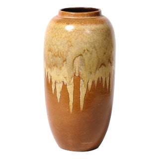 Mid-Century Modernist Yellow Ochre and Saffron Ceramic Glazed Umbrella Stand For Sale