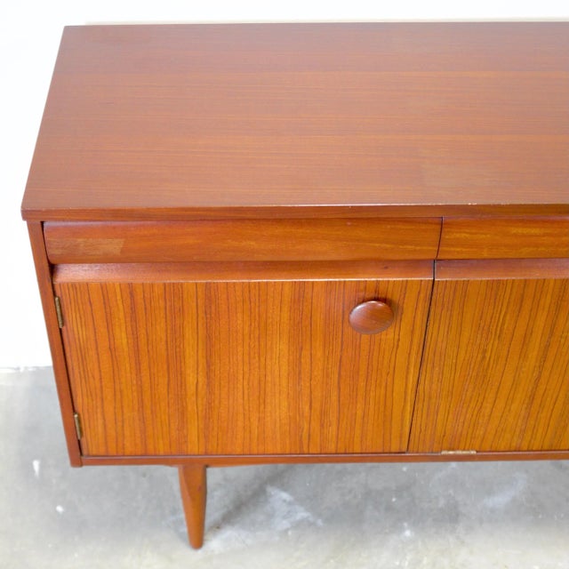 Brown 1960s Elliots of Newbury Teak & Zebrano British Sideboard For Sale - Image 8 of 10