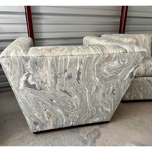 Contemporary Lee Industries Modern Swivel Club Chairs, Set of 2 For Sale - Image 3 of 9