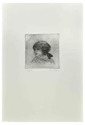 Enotrio Pugliese, Woman of Calabria, 1963, Etching