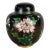 Mid-Century Chinese Black Floral Cloisonne Ginger Jar For Sale