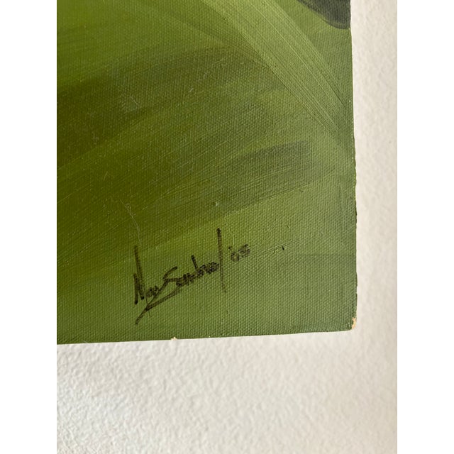 Contemporary Original Oversized Tropical Palm Oil Painting | 34" X 72" For Sale - Image 3 of 7