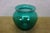 Glass Vintage Hand Blown Teal Green Glass Vase Urn Leech Bowl 6" For Sale - Image 7 of 12