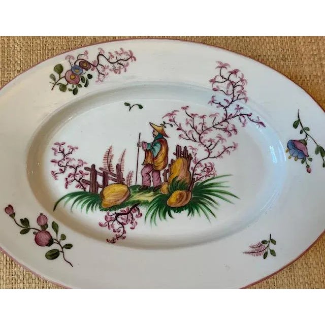 Mid 20th Century Hand Painted French Chinoiserie Dish For Sale - Image 5 of 9