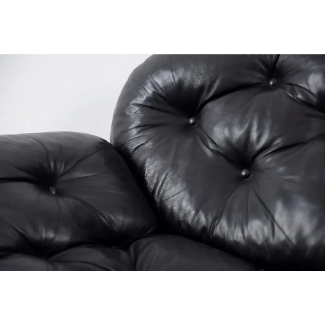 1970s Scandinavian Leather Black Sofa by John-Bertil Häggström for Swed-Form, 1970s For Sale - Image 5 of 18