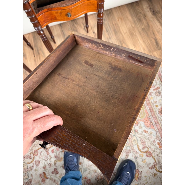 Pair of American Classical Revival Mahogany Two-Drawer Work Tables, Circa 1880–1910 For Sale - Image 14 of 15