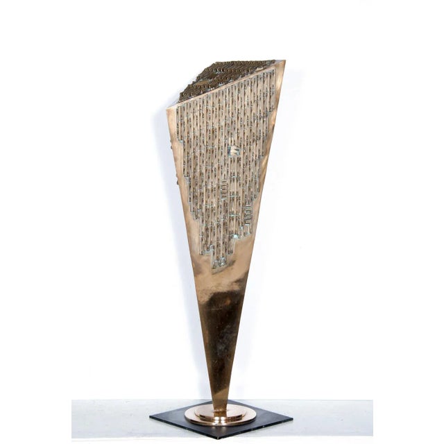 1990s 1993 "Pandora's Box" Abstract Bronze Signed Sculpture by Stefan Vladescu For Sale - Image 5 of 6