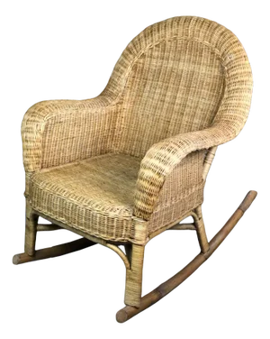 Rattan & Bamboo Rocking Chair, 1980