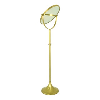 Italian Freestanding and Tilting Floor Mirror in Brass and Glass, 1970s For Sale